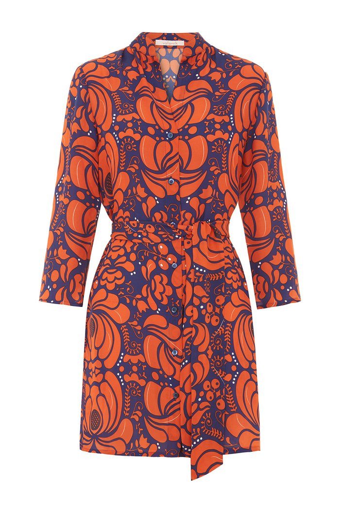 the long flirt , shirt dress , silk dress  - valle + vik