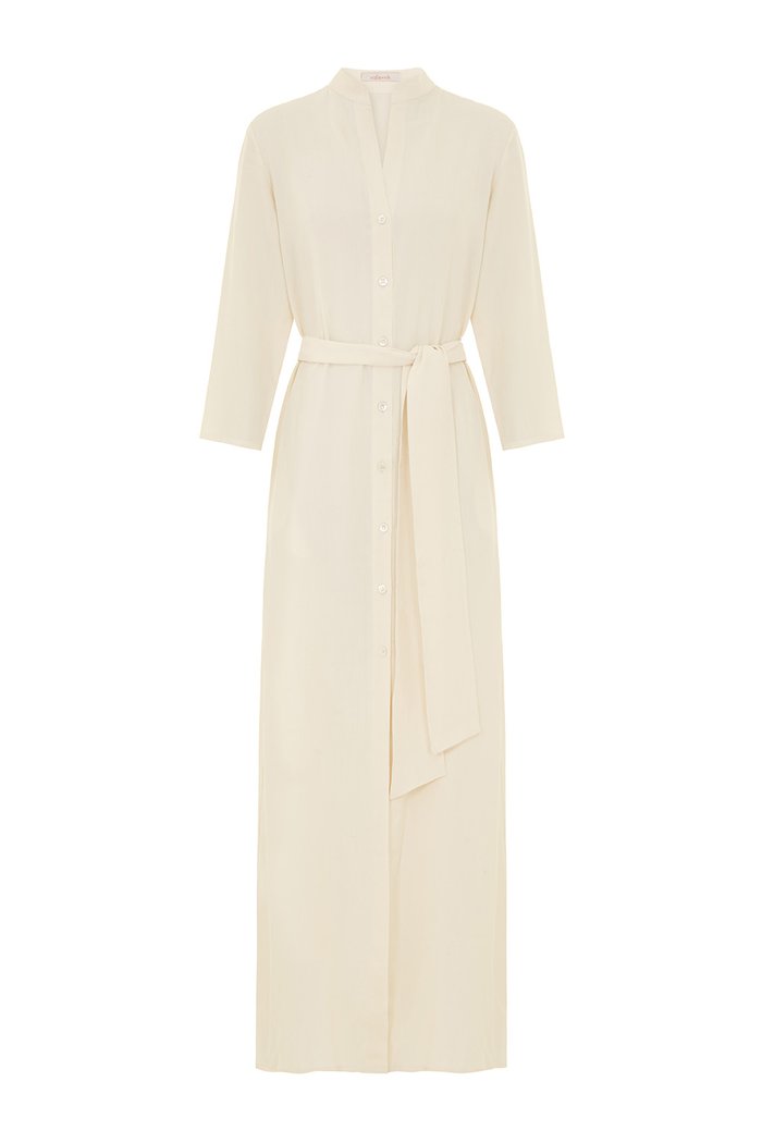 the long flirt , shirt dress , silk dress  - valle + vik