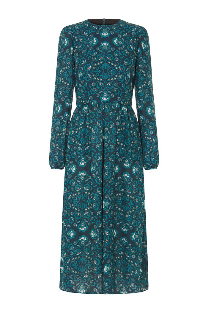 the long flirt , shirt dress , silk dress  - valle + vik