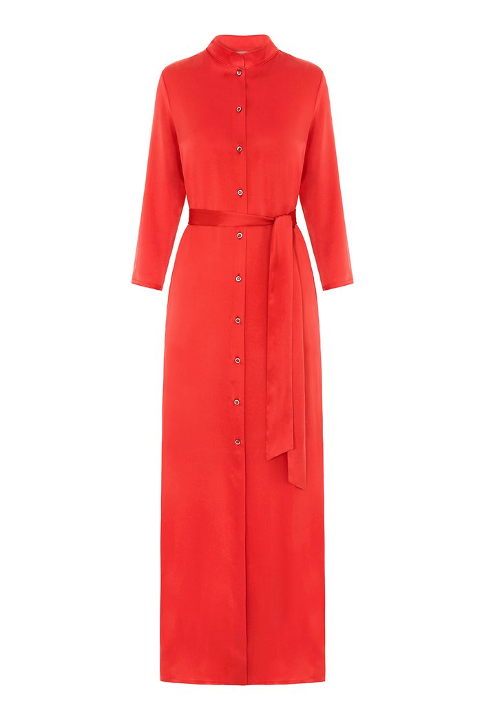 the long flirt , shirt dress , silk dress  - valle + vik