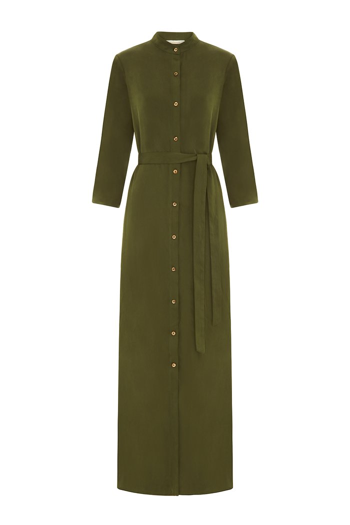 the long flirt , shirt dress , silk dress  - valle + vik