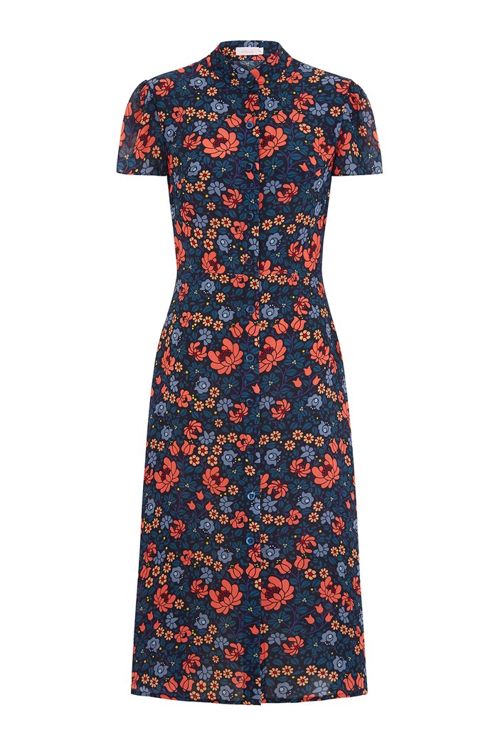 the long flirt , shirt dress , silk dress  - valle + vik